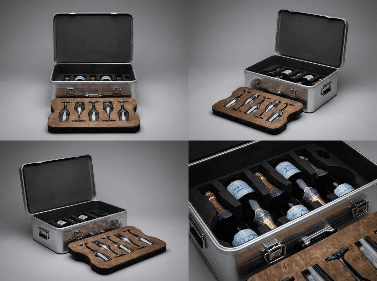 Luxus Traveller Case, Aluminiumkoffer mit Inlay