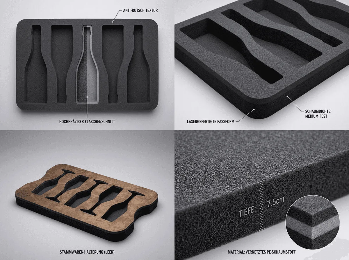 Luxus Traveller Case Inlay im Detail
