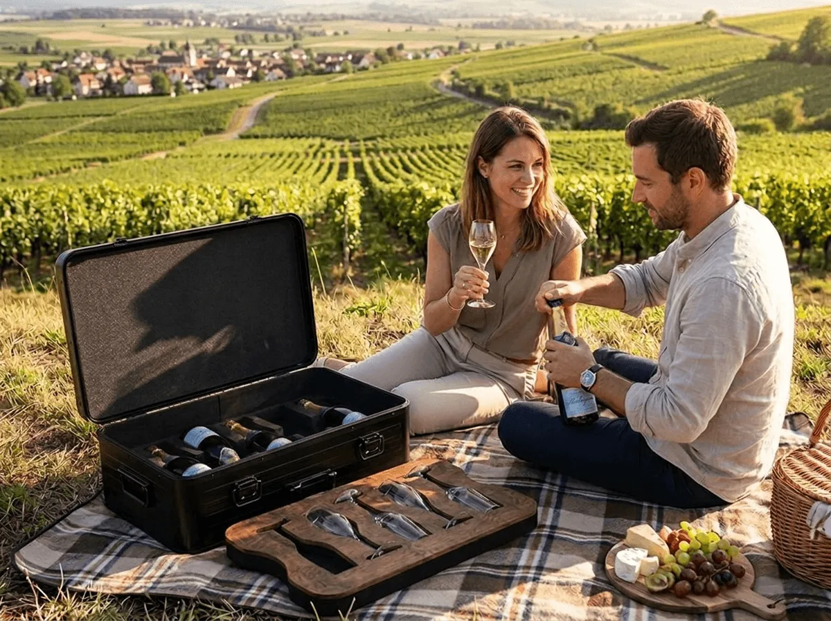 Luxus Traveller Case mit Inlay im Weinberg